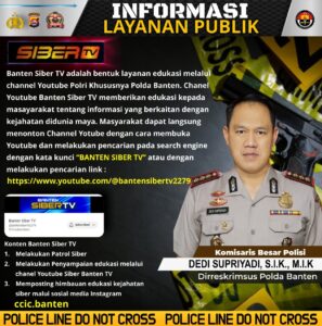 Ditreskrimsus Polda Banten Sosialisasikan Kejahatan Dunia Maya Melalui Banten Siber TV.