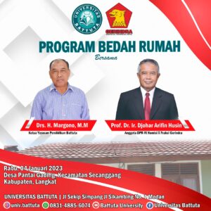 Universitas Battuta Bersama Partai Gerindra Sumatera Utara Laksanakan Bedah Rumah.