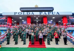 Panglima TNI Resmikan Mapolda Papua, Dihadiri Kepala Staf 3 Matra.