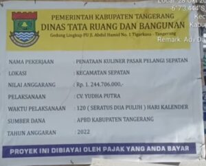 Pengerjaan Pasar Pelangi Sepatan Kab.Tangerang, Asal Asalan.