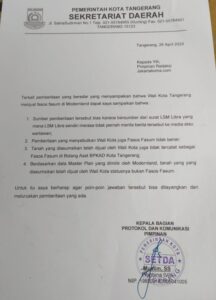 Pemkot Tangerang Berikan Jawaban Terkait Tudingan Penjualan Fasos Fasum Modernland