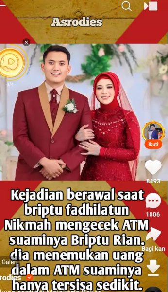 Tidak di sangkah seorang istri sehari-hari lembut, ternya di balik lebut ada juga gilanya.