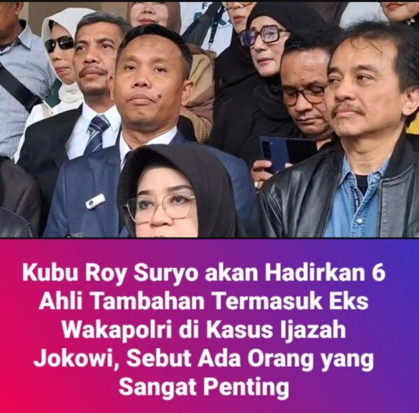 Roy Suryo Cs bakal menghadirkan 6 orang ahli tambahan dalam kasus ijazah Presiden ke-7 RI Joko Widodo, satu di antaranya eks Wakapolri.